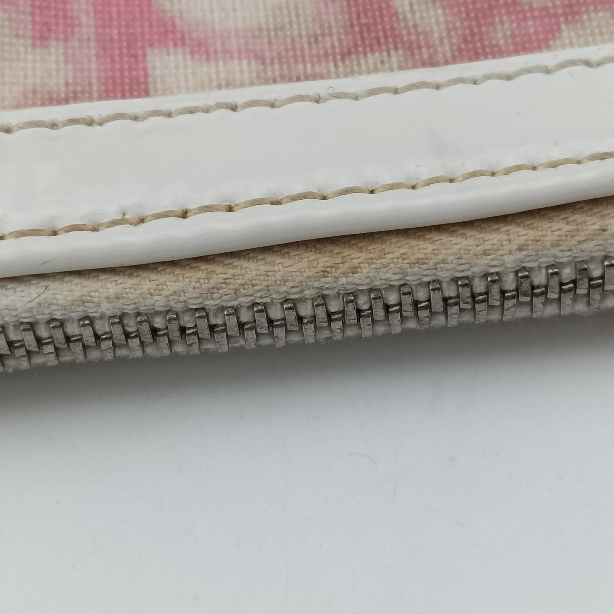 Secondhand Christian Dior Saddle Pink×White Canvas and Leather  handbag | stylenewstar