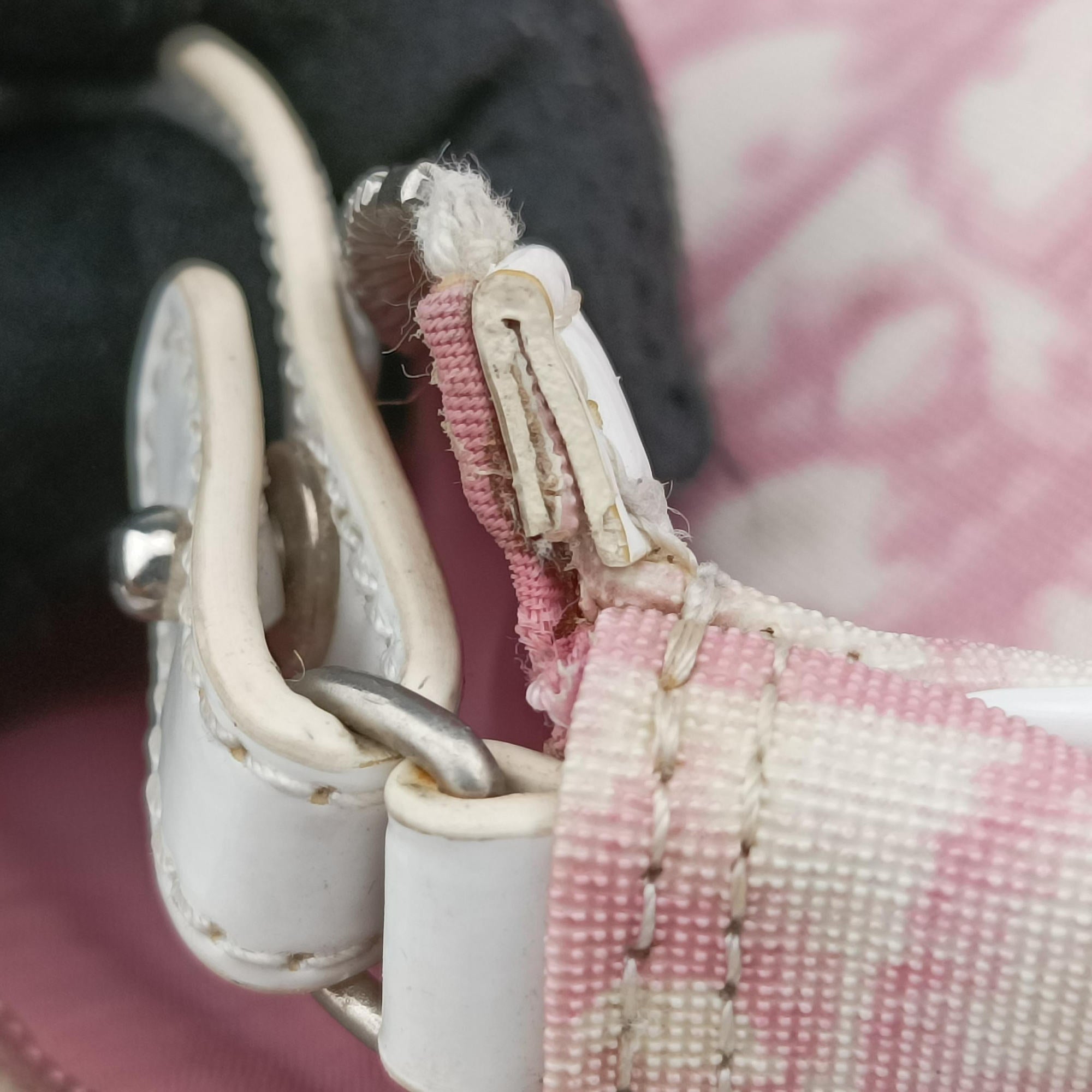 Secondhand Christian Dior Saddle Pink×White Canvas and Leather  handbag | stylenewstar