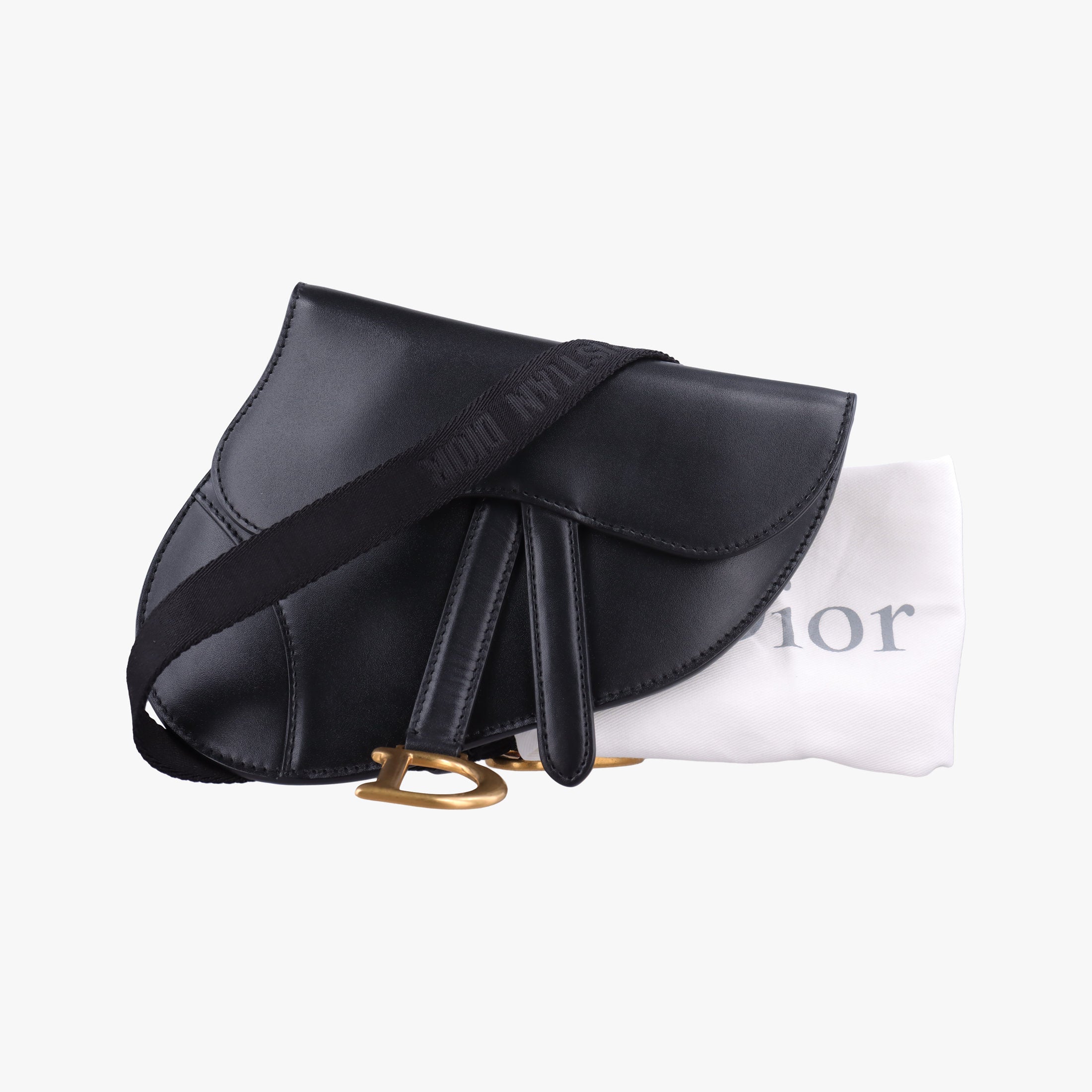 Pre-owned Christian Dior saddle Black leather  bum bag/waist bag | stylenewstar