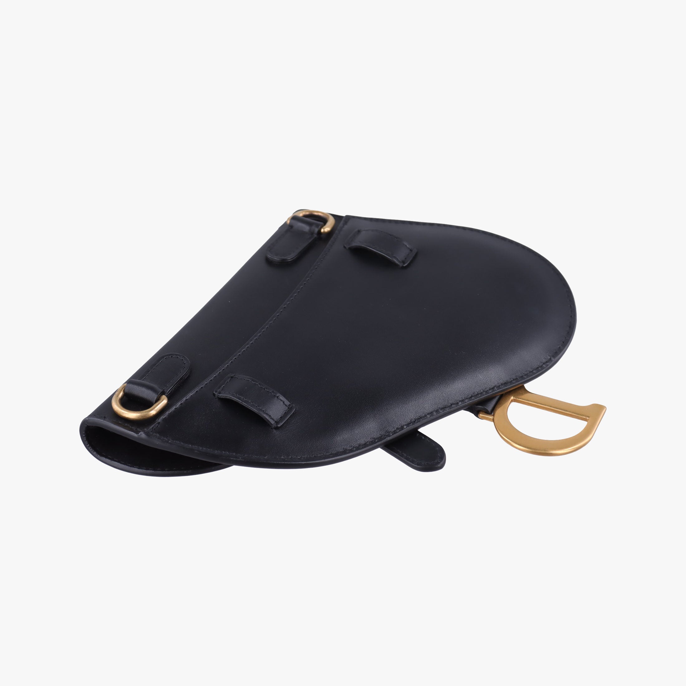 Pre-owned Christian Dior saddle Black leather  bum bag/waist bag | stylenewstar
