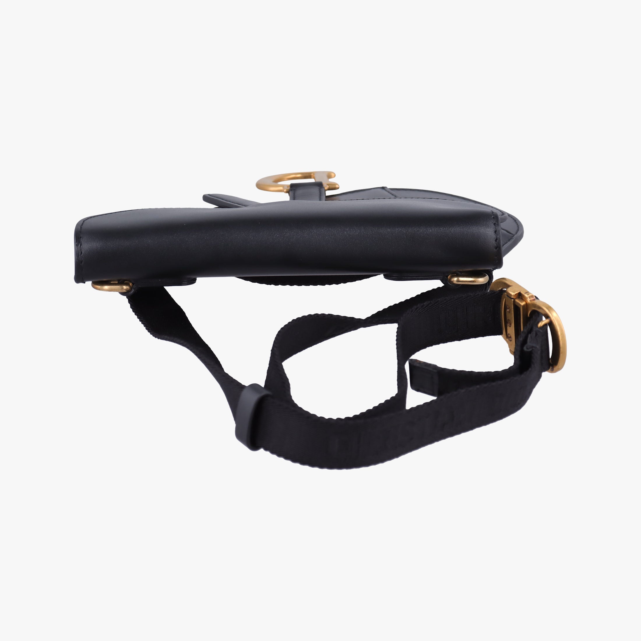 Pre-owned Christian Dior saddle Black leather  bum bag/waist bag | stylenewstar