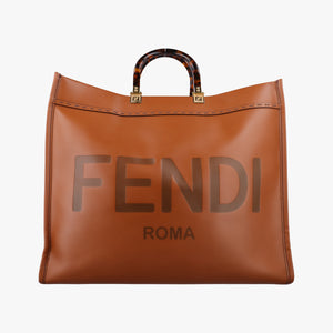 Pre-owned Fendi Sunshine Brown Leather 8BH372 handbag | stylenewstar