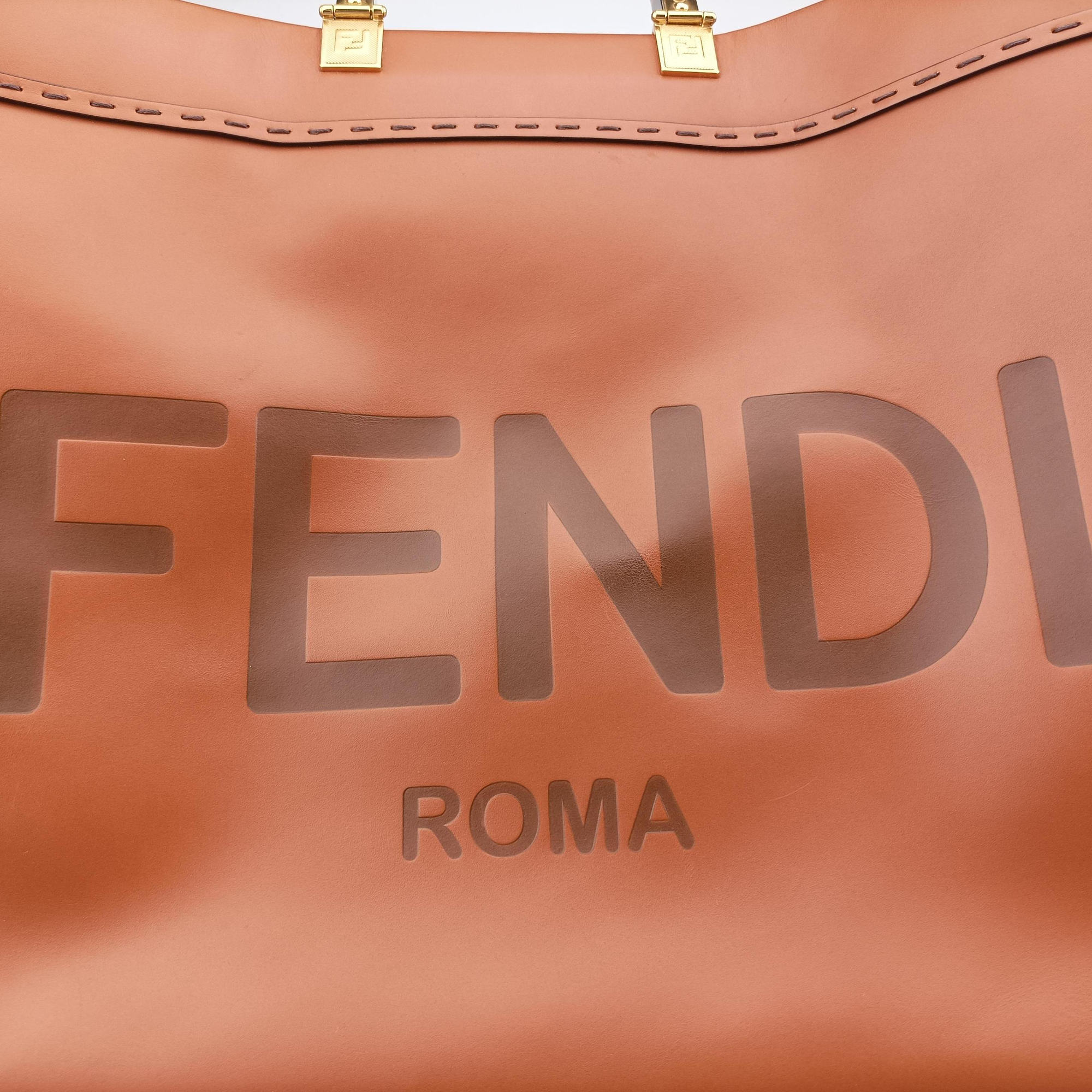 Pre-owned Fendi Sunshine Brown Leather 8BH372 handbag | stylenewstar