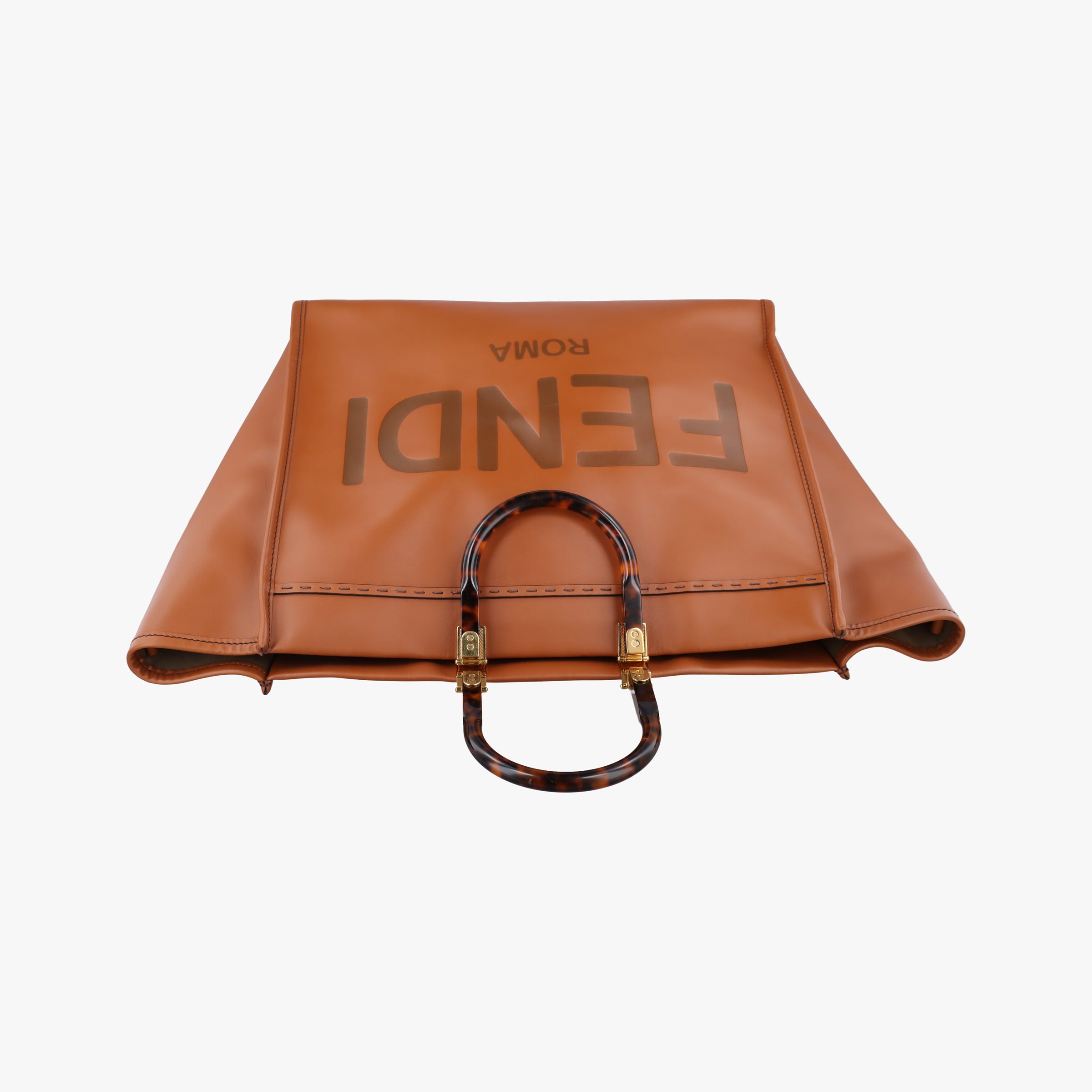 Pre-owned Fendi Sunshine Brown Leather 8BH372 handbag | stylenewstar