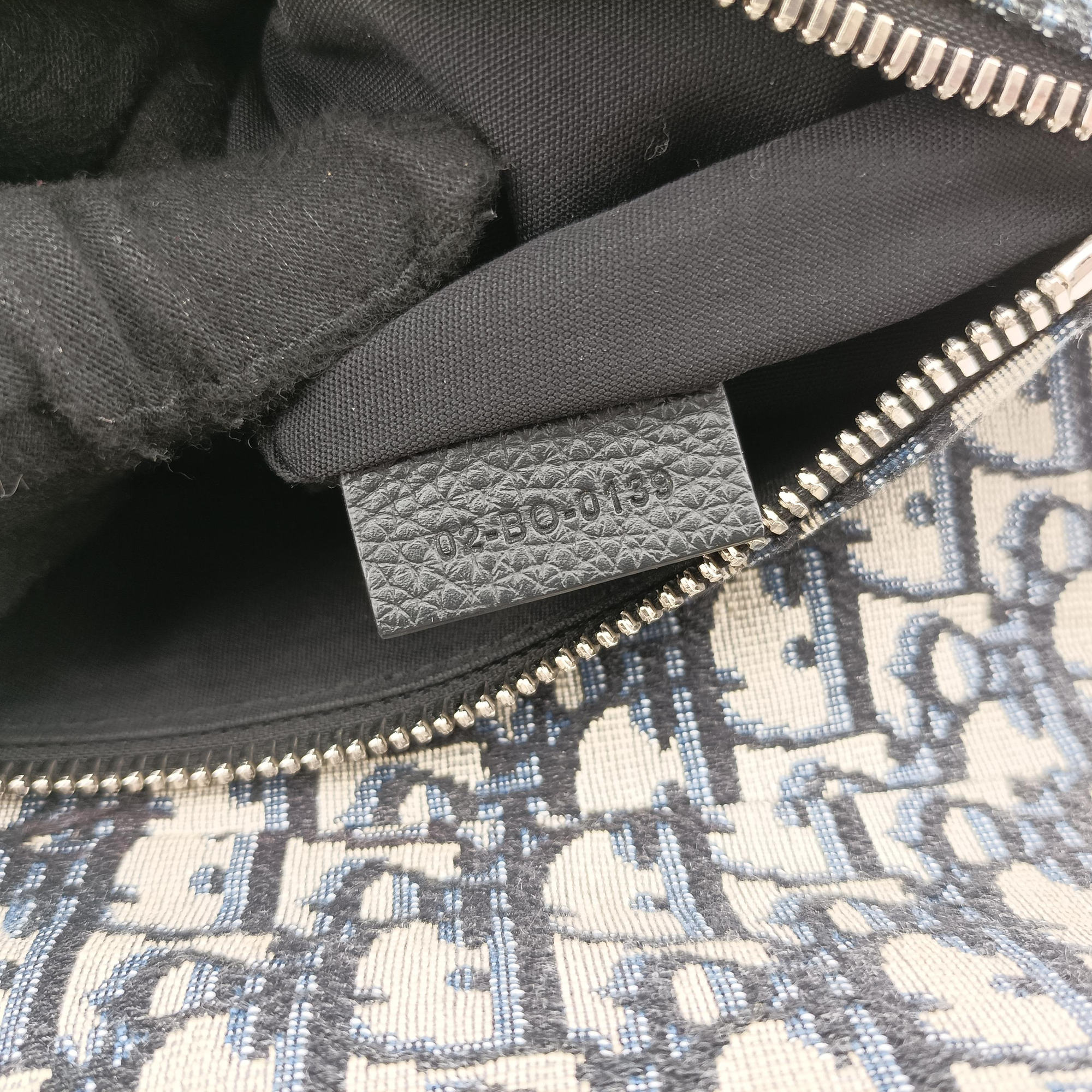 Pre-owned Christian Dior saddle Navy×Gray Jacquard  crossbodybag | stylenewstar