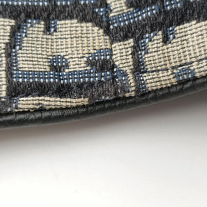 Pre-owned Christian Dior saddle Navy×Gray Jacquard  crossbodybag | stylenewstar