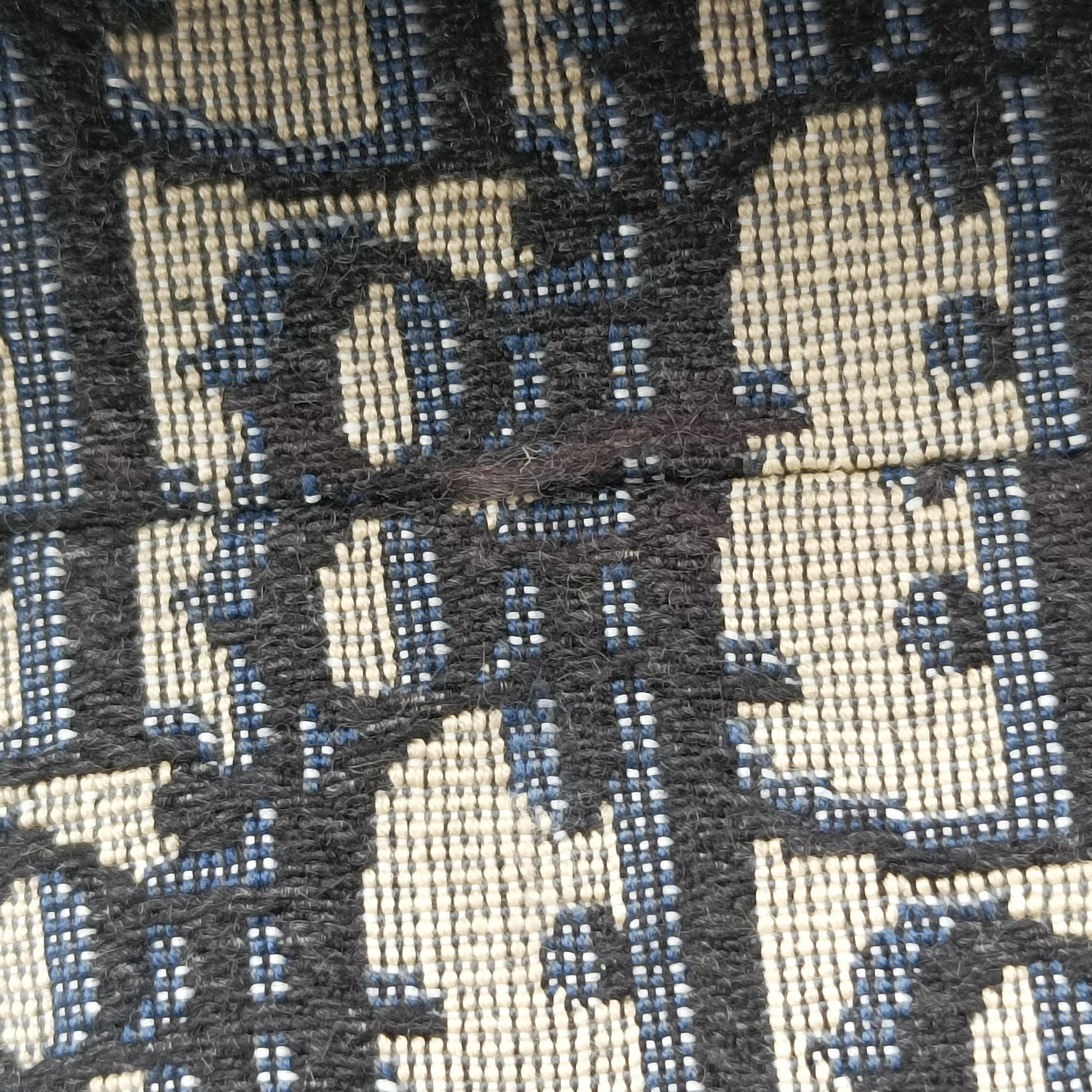 Pre-owned Christian Dior saddle Navy×Gray Jacquard  crossbodybag | stylenewstar