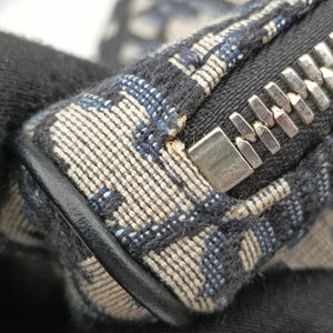 Pre-owned Christian Dior saddle Navy×Gray Jacquard  crossbodybag | stylenewstar