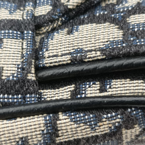 Pre-owned Christian Dior saddle Navy×Gray Jacquard  crossbodybag | stylenewstar