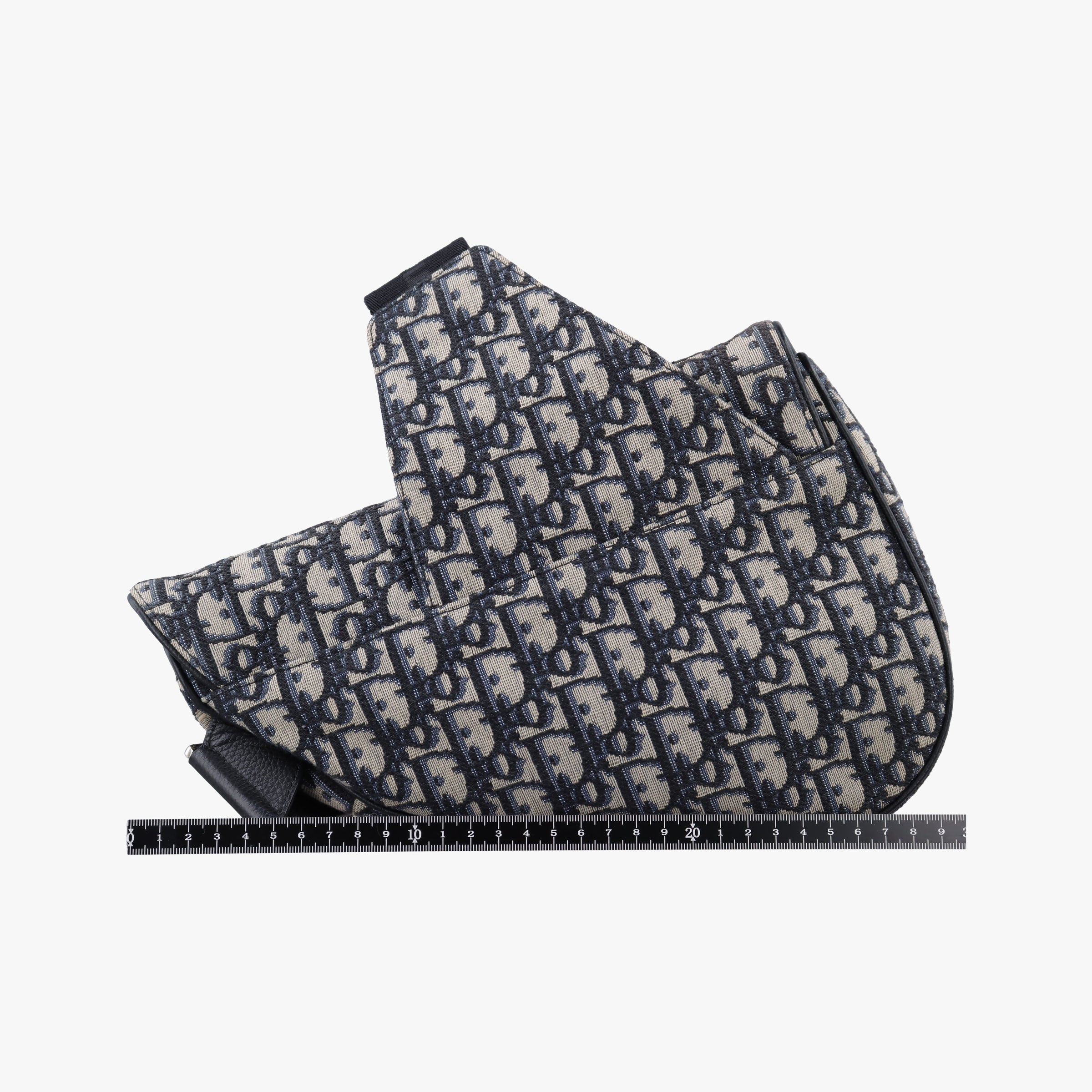 Pre-owned Christian Dior saddle Navy×Gray Jacquard  crossbodybag | stylenewstar