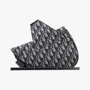 Pre-owned Christian Dior saddle Navy×Gray Jacquard  crossbodybag | stylenewstar