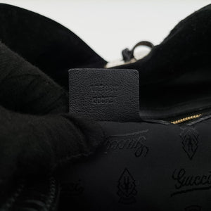 Pre-owned Gucci Bamboo Babouska Indy Hobo Black Suede 177088 shoulderbag | stylenewstar