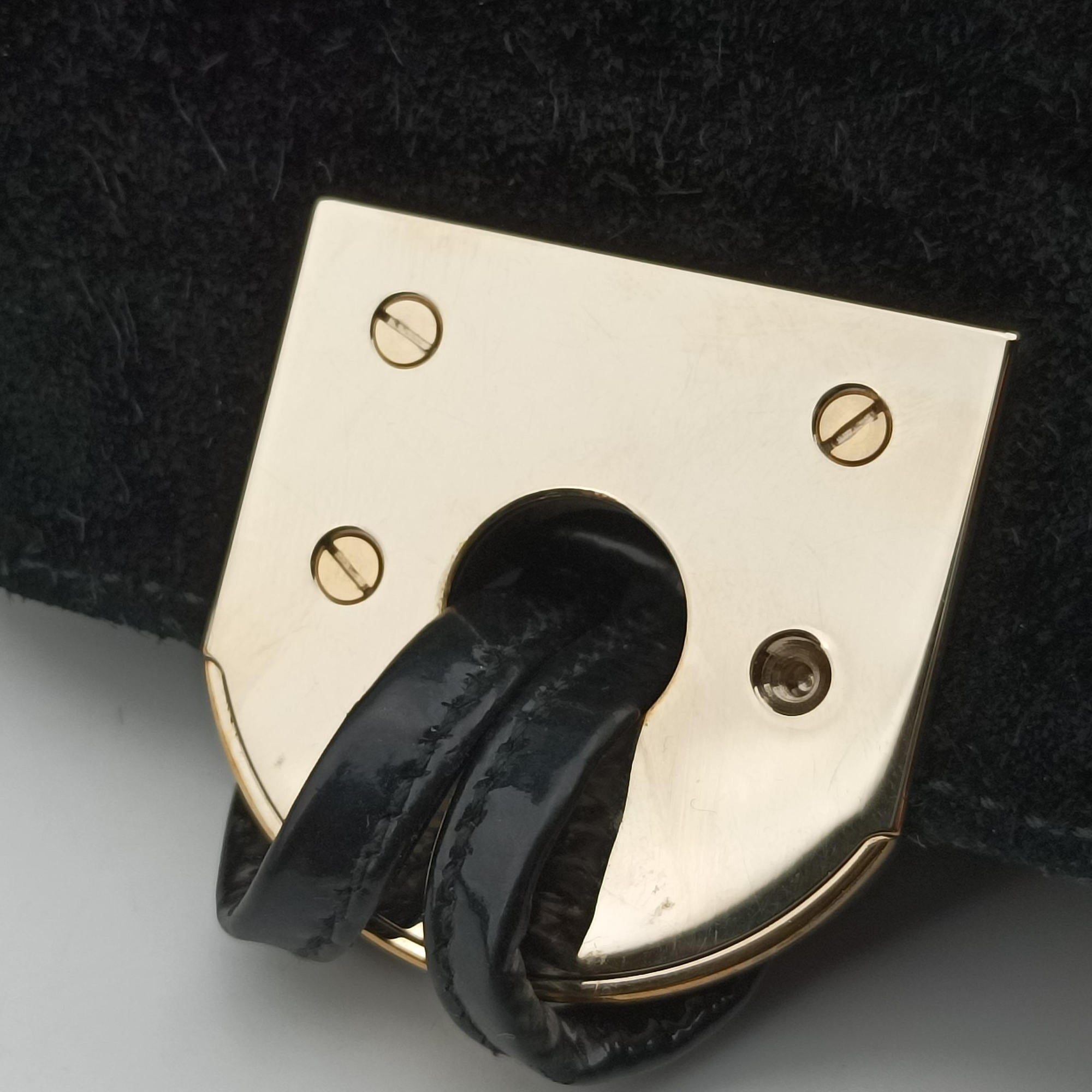 Pre-owned Gucci Bamboo Babouska Indy Hobo Black Suede 177088 shoulderbag | stylenewstar
