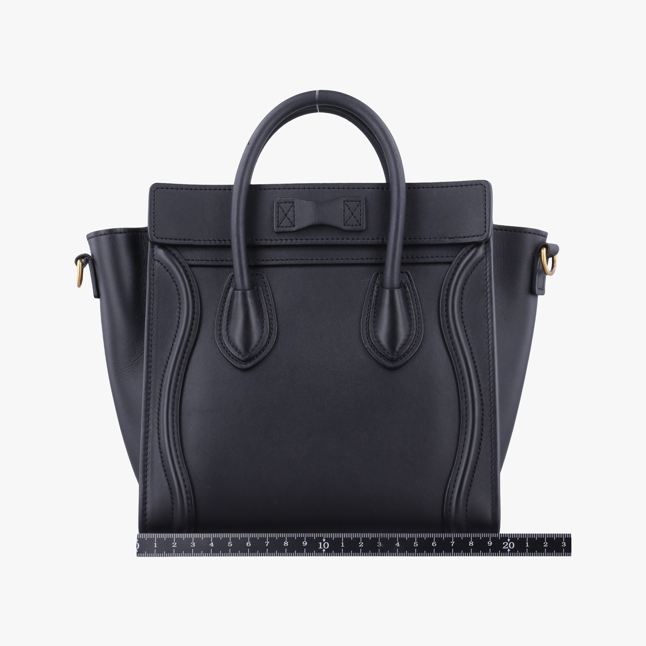 Pre-owned Celine luggage nano shopper Black Leather  shoulderbag | stylenewstar