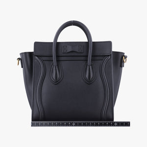 Pre-owned Celine luggage nano shopper Black Leather  shoulderbag | stylenewstar