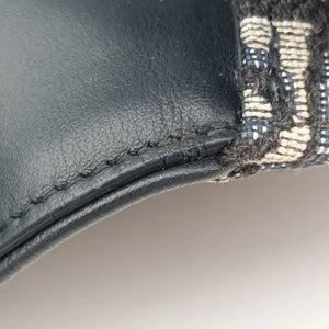 Pre-owned Christian Dior Saddle Navy×Gray jacquard  bum bag/waist bag | stylenewstar