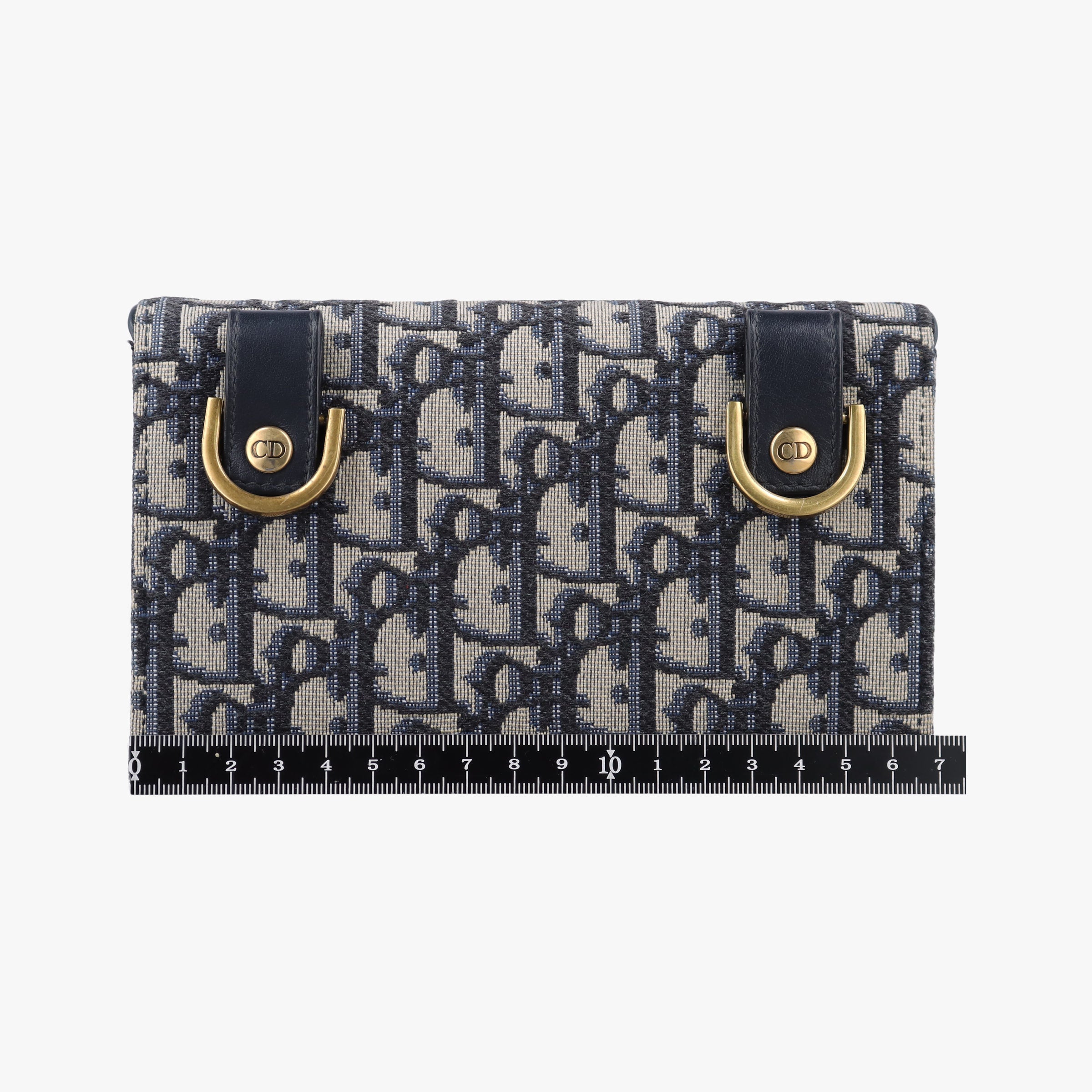 Pre-owned Christian Dior Saddle Navy×Gray jacquard  bum bag/waist bag | stylenewstar