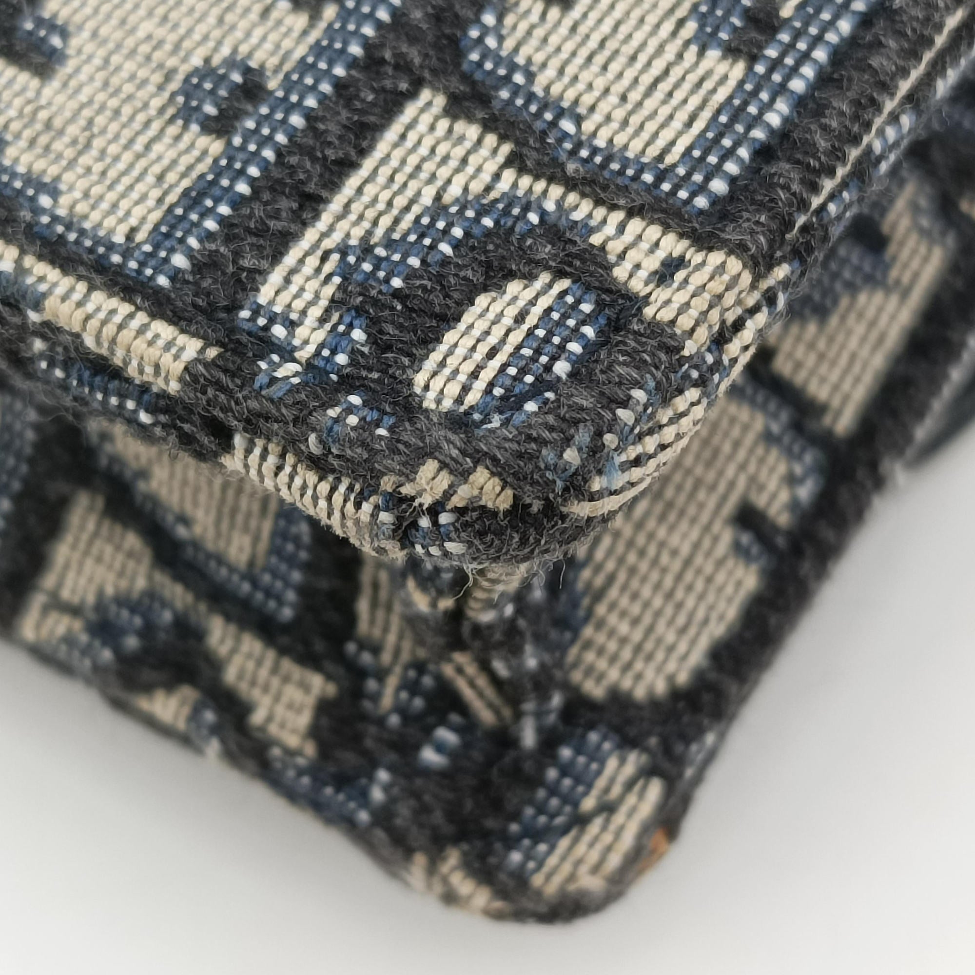 Pre-owned Christian Dior Saddle Navy×Gray jacquard  bum bag/waist bag | stylenewstar