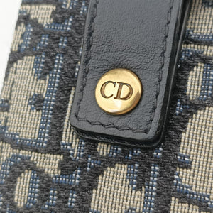 Pre-owned Christian Dior Saddle Navy×Gray jacquard  bum bag/waist bag | stylenewstar
