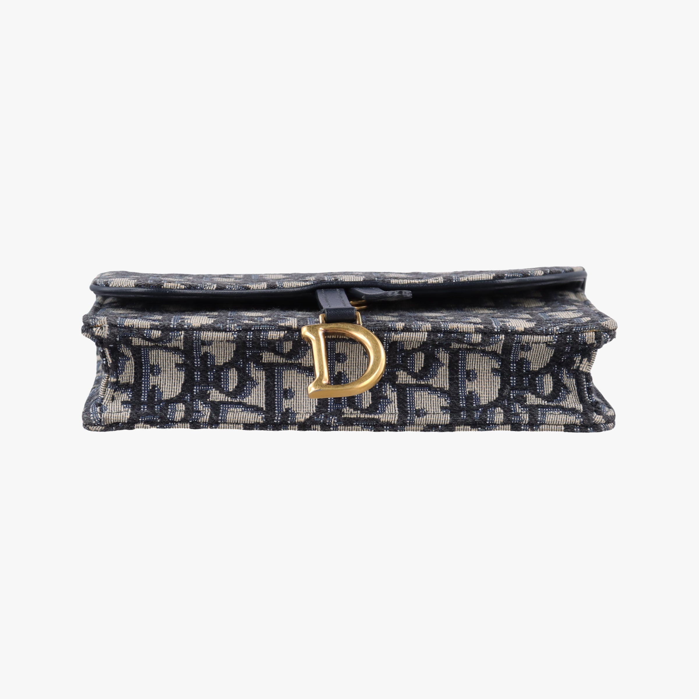 Pre-owned Christian Dior Saddle Navy×Gray jacquard  bum bag/waist bag | stylenewstar