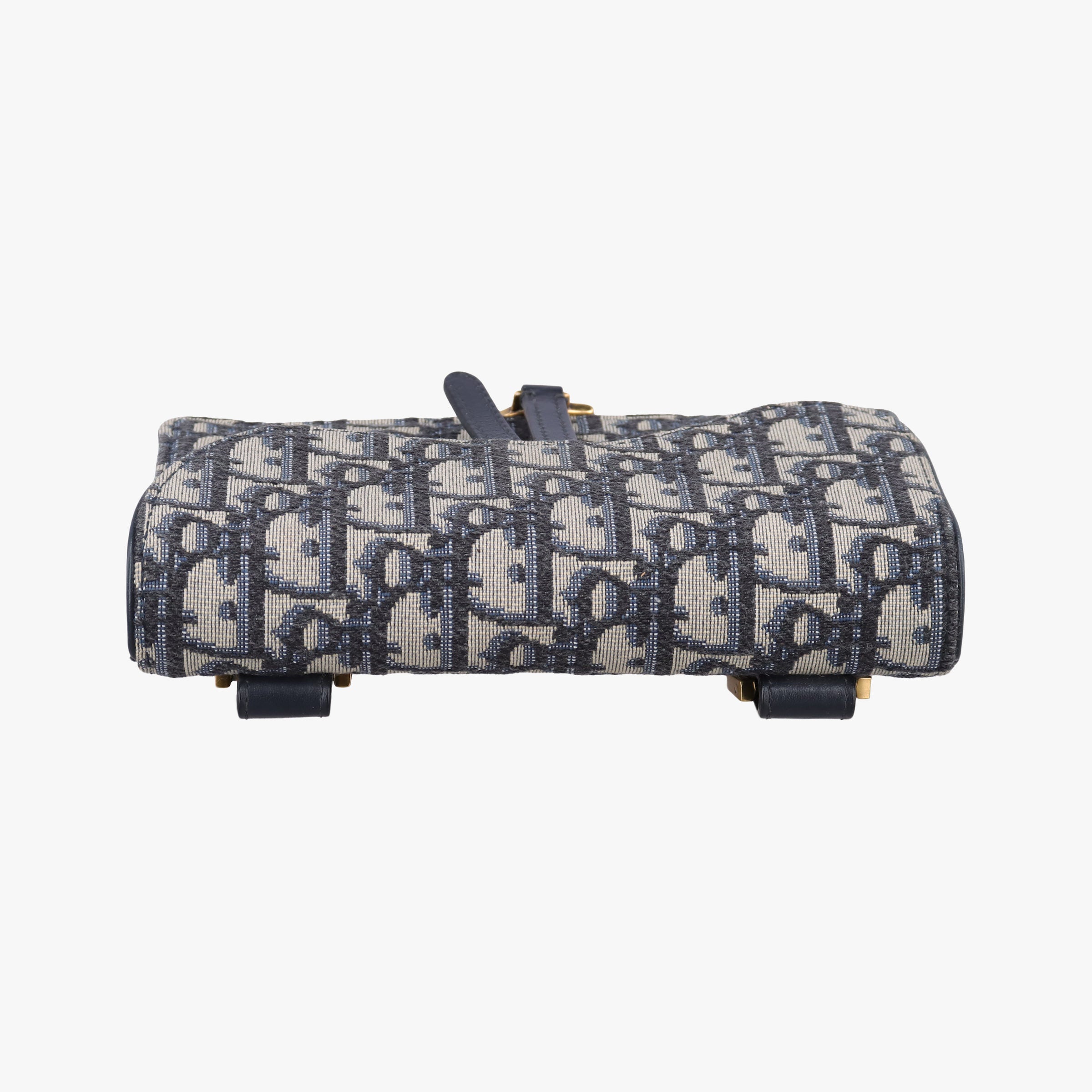 Pre-owned Christian Dior Saddle Navy×Gray jacquard  bum bag/waist bag | stylenewstar