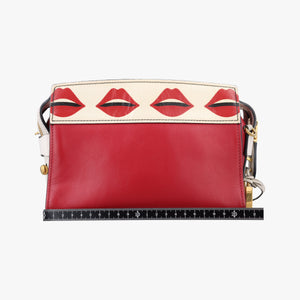 Secondhand Prada lip print Esplanade Red×white Leather 1BH043 shoulderbag | stylenewstar