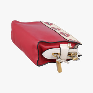 Secondhand Prada lip print Esplanade Red×white Leather 1BH043 shoulderbag | stylenewstar