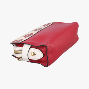 Secondhand Prada lip print Esplanade Red×white Leather 1BH043 shoulderbag | stylenewstar