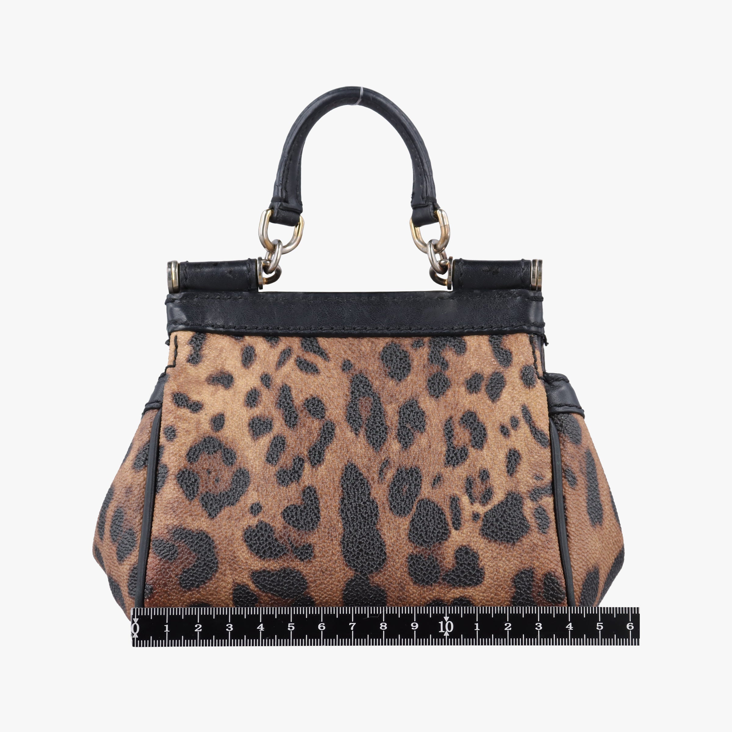 Pre-owned Dolce & Gabbana SICILY Leopard Multicolour PVC coated canvas  shoulderbag | stylenewstar