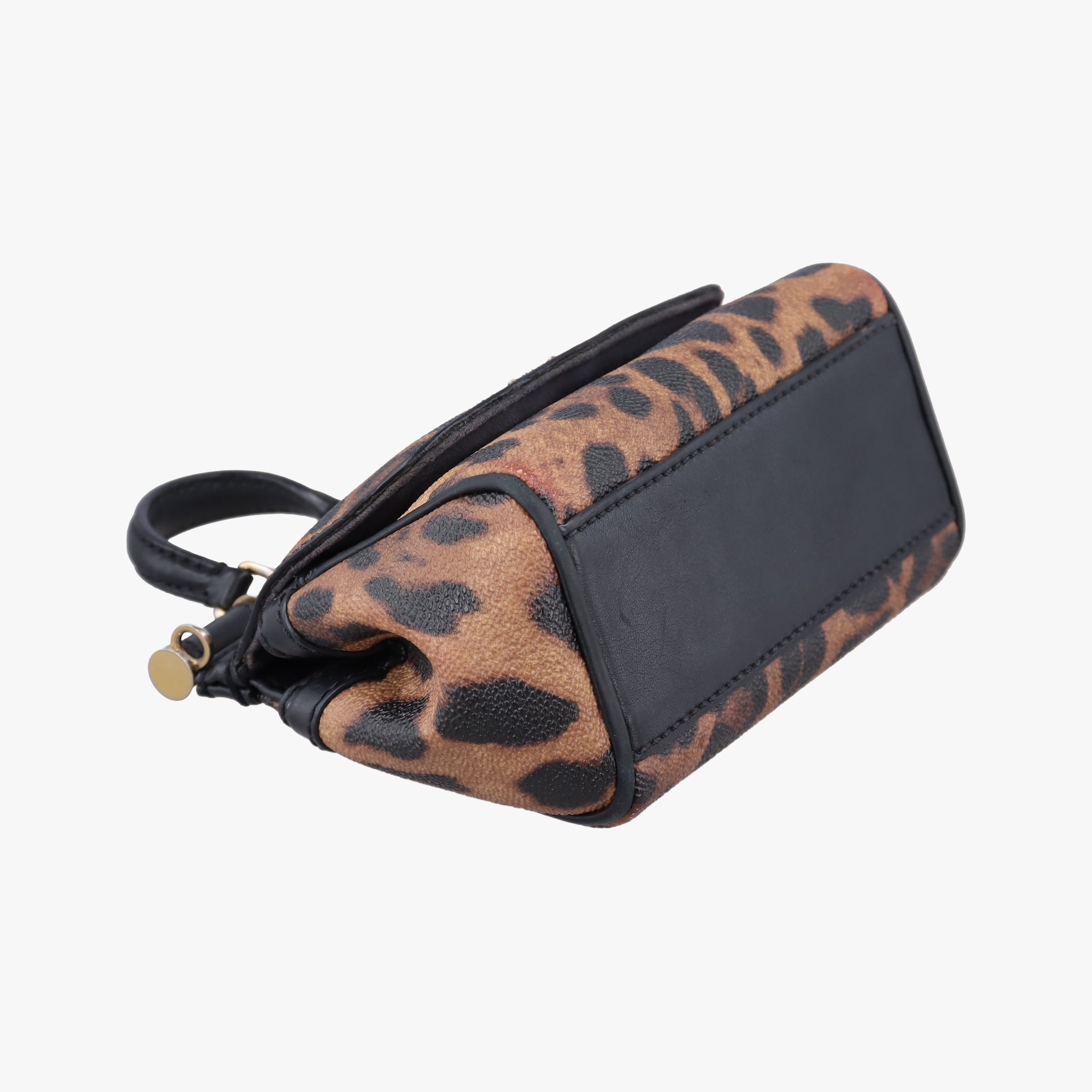Pre-owned Dolce & Gabbana SICILY Leopard Multicolour PVC coated canvas  shoulderbag | stylenewstar