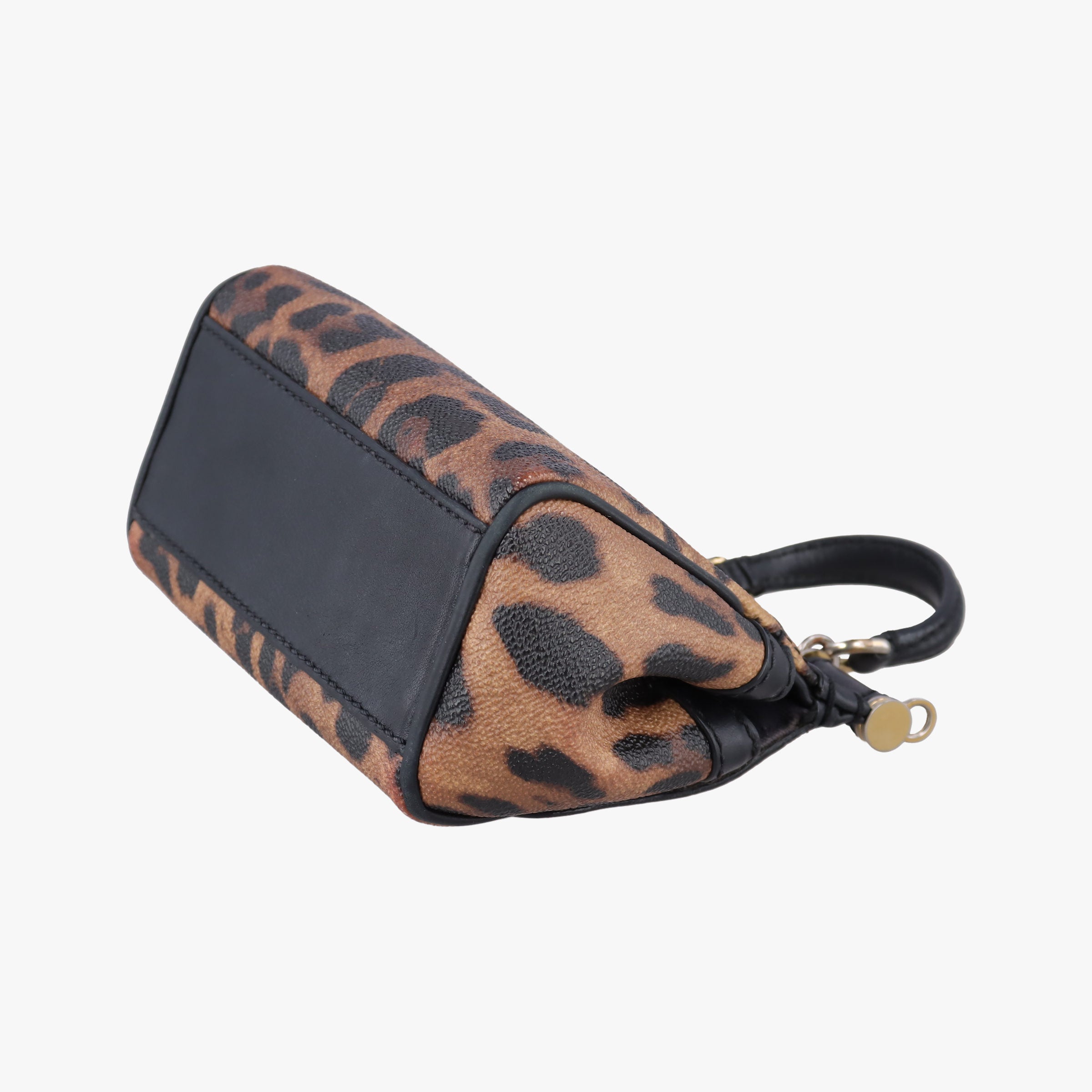 Pre-owned Dolce & Gabbana SICILY Leopard Multicolour PVC coated canvas  shoulderbag | stylenewstar