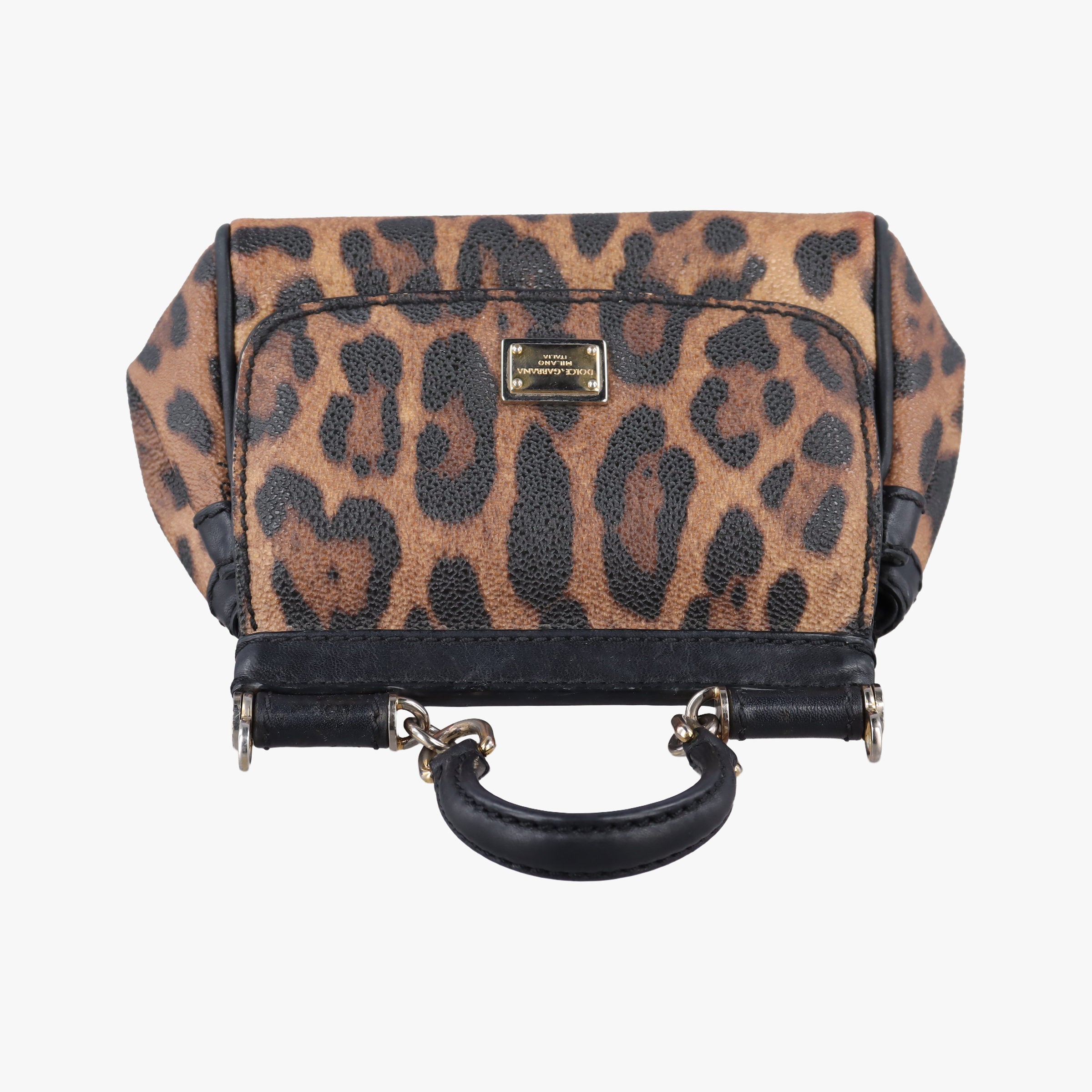 Pre-owned Dolce & Gabbana SICILY Leopard Multicolour PVC coated canvas  shoulderbag | stylenewstar