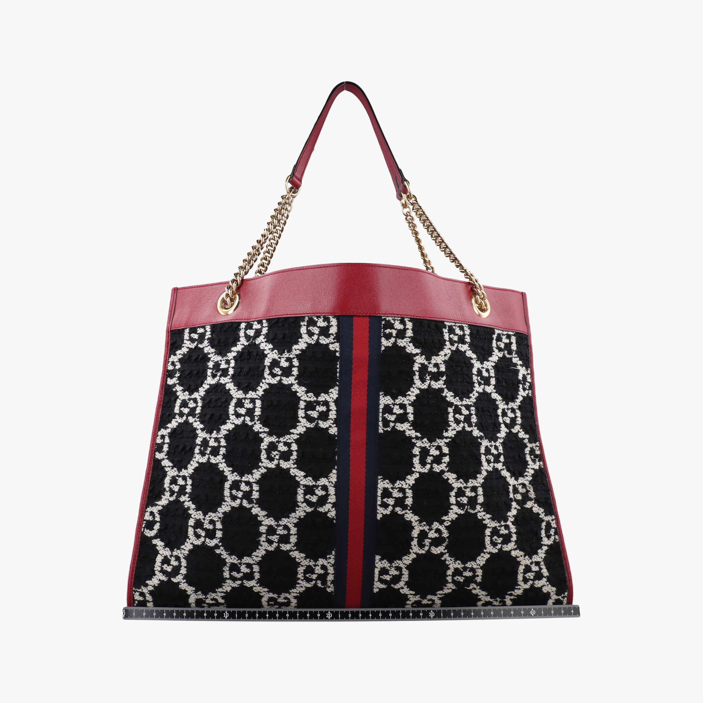 Vintage Gucci Rajah Black × Red × Multi Tweed × Leather 537219 shoulderbag | stylenewstar
