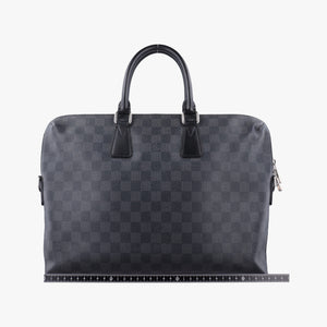 Pre-owned Louis Vuitton Porte Documents Jour Noir Damier Graphite N48224 handbag | stylenewstar