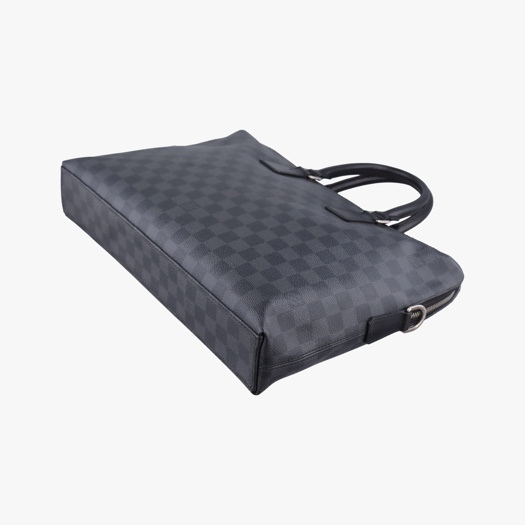 Pre-owned Louis Vuitton Porte Documents Jour Noir Damier Graphite N48224 handbag | stylenewstar