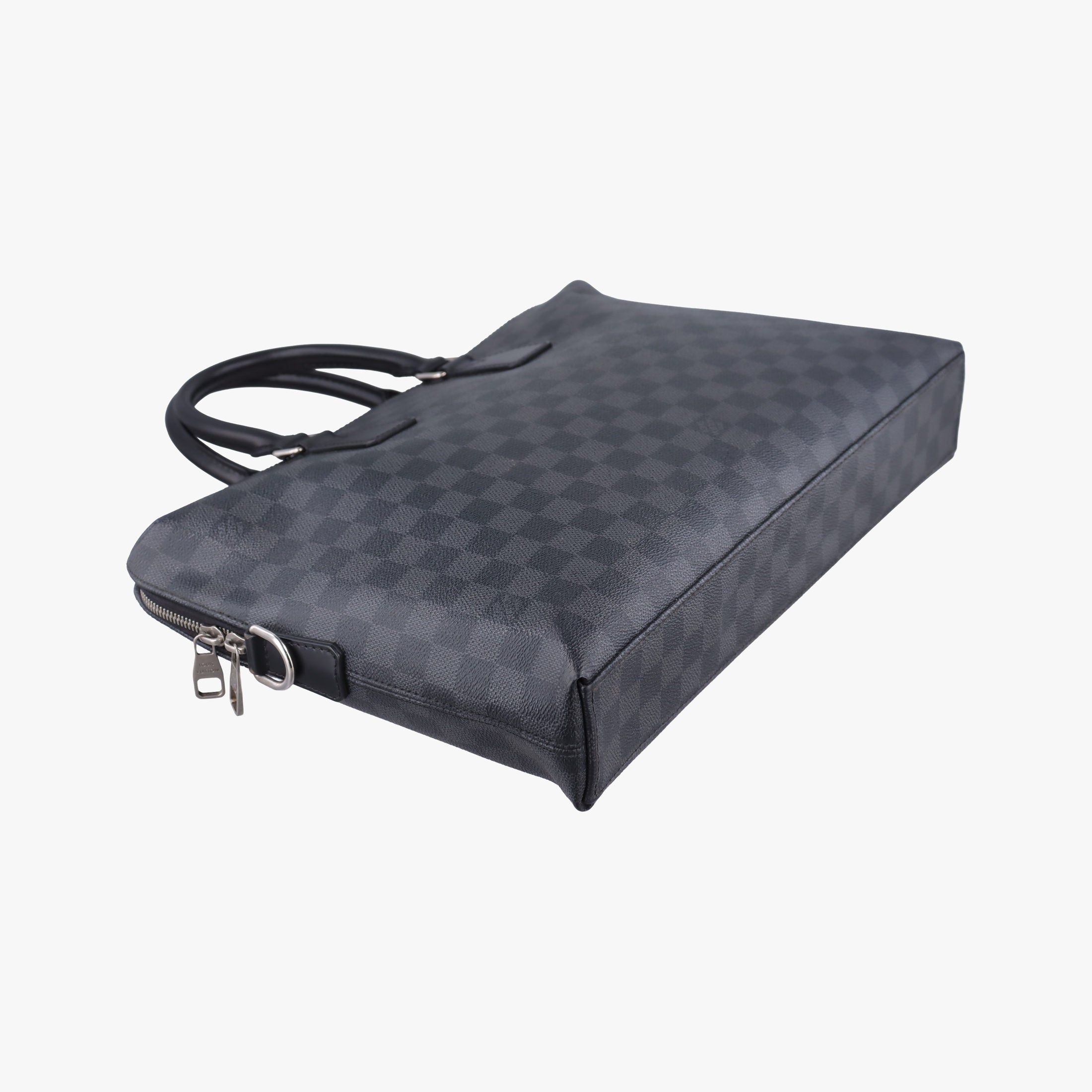 Pre-owned Louis Vuitton Porte Documents Jour Noir Damier Graphite N48224 handbag | stylenewstar