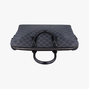 Pre-owned Louis Vuitton Porte Documents Jour Noir Damier Graphite N48224 handbag | stylenewstar