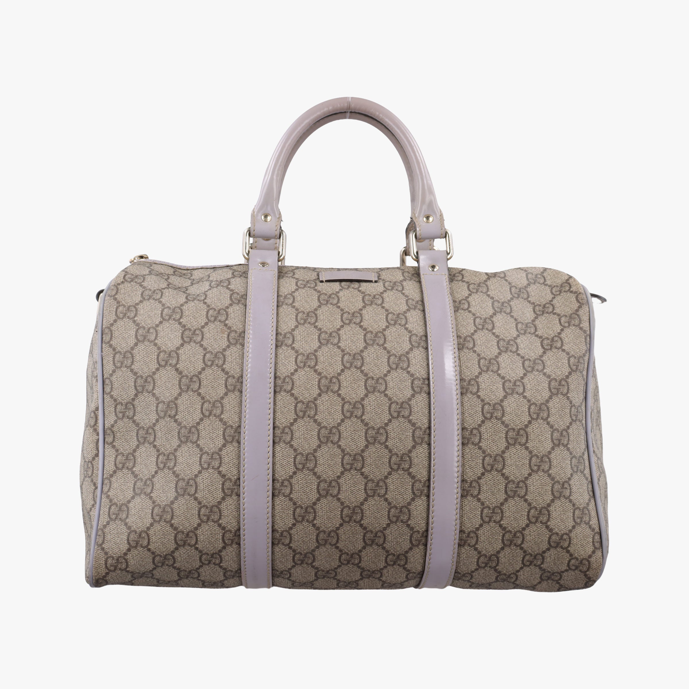 Vintage Gucci GG plus Spring Joy GG Supreme beige×purple PVC coated canvas×patent 193603 handbag | stylenewstar