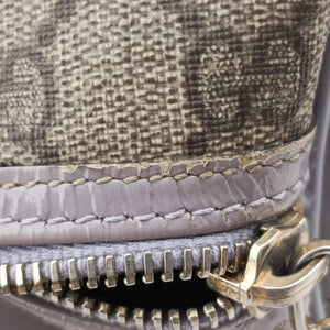 Vintage Gucci GG plus Spring Joy GG Supreme beige×purple PVC coated canvas×patent 193603 handbag | stylenewstar