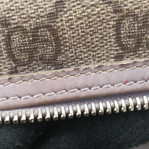 Vintage Gucci GG plus Spring Joy GG Supreme beige×purple PVC coated canvas×patent 193603 handbag | stylenewstar