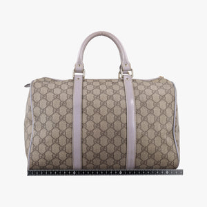 Vintage Gucci GG plus Spring Joy GG Supreme beige×purple PVC coated canvas×patent 193603 handbag | stylenewstar