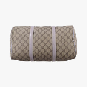 Vintage Gucci GG plus Spring Joy GG Supreme beige×purple PVC coated canvas×patent 193603 handbag | stylenewstar