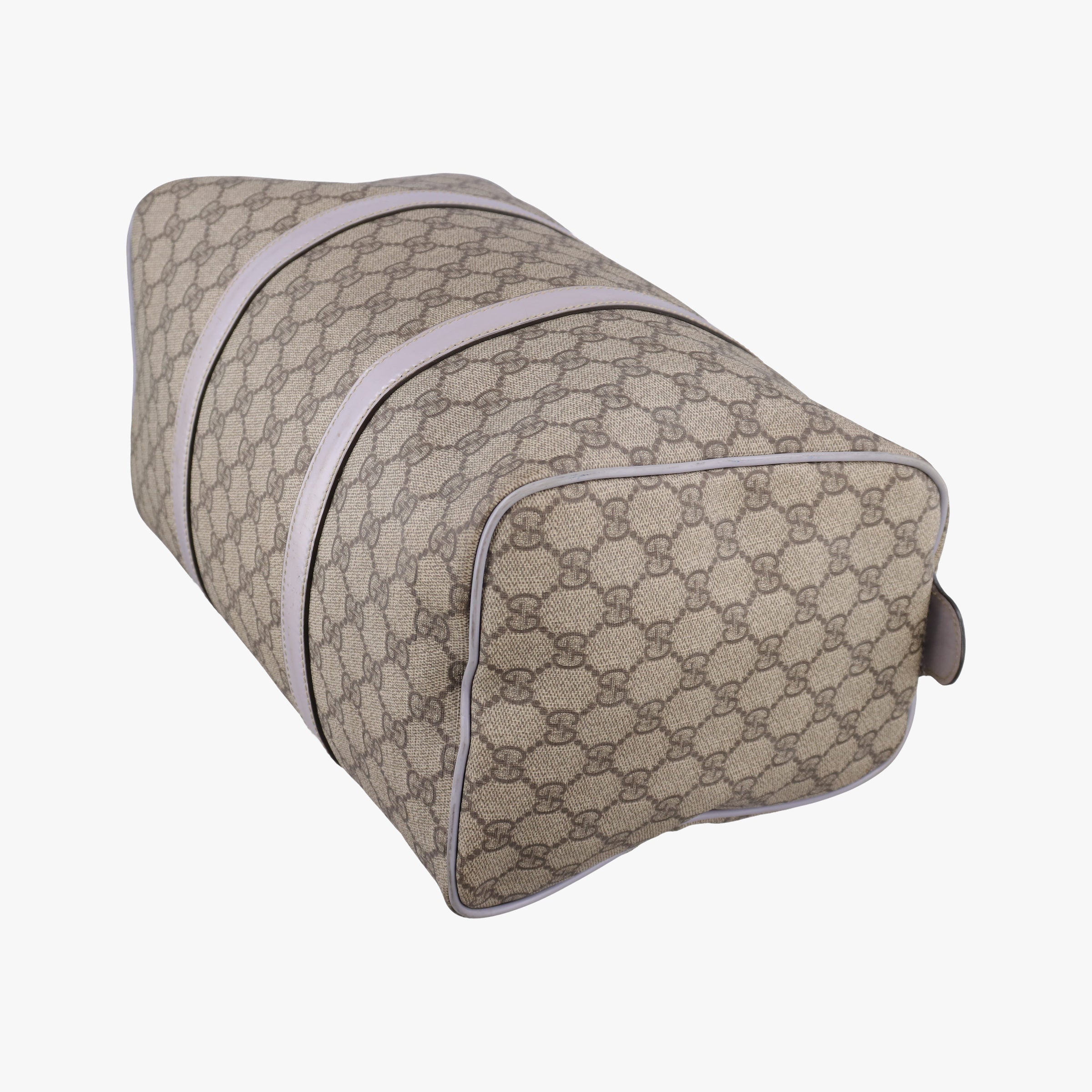 Vintage Gucci GG plus Spring Joy GG Supreme beige×purple PVC coated canvas×patent 193603 handbag | stylenewstar