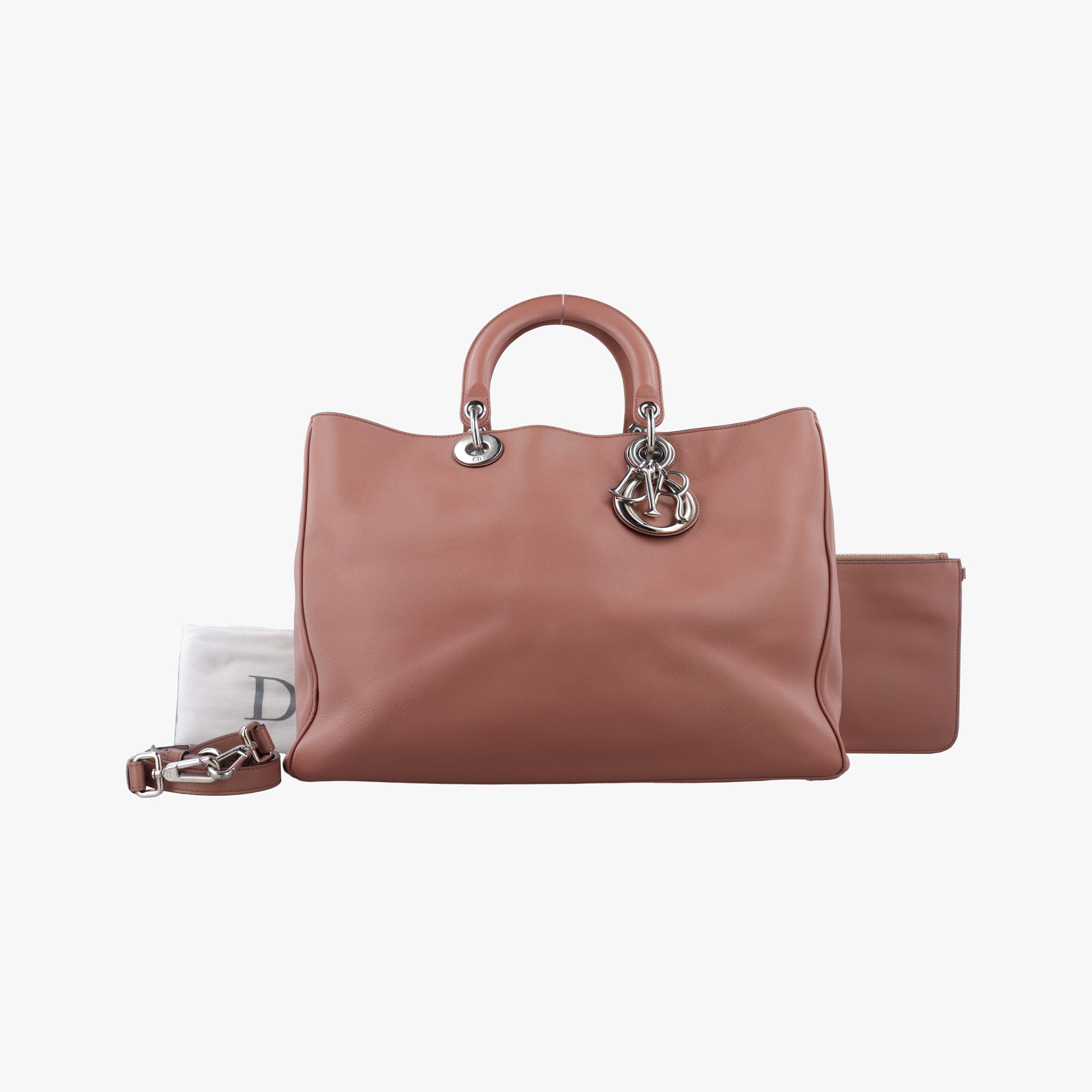 Pre-owned Christian Dior Diorissimo Brown Leather  shoulderbag | stylenewstar