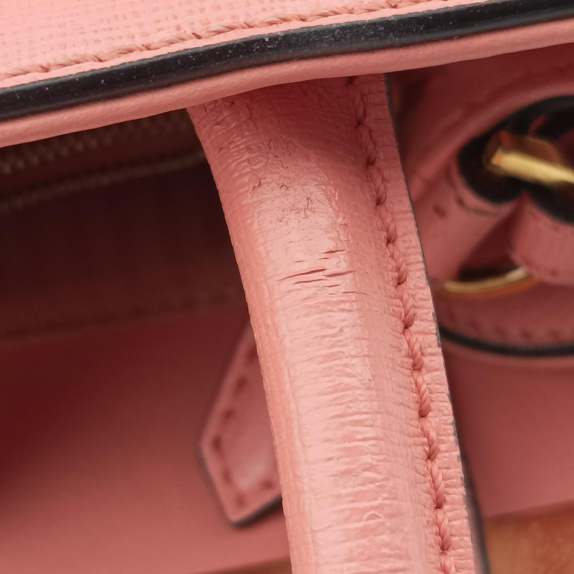 Pre-owned Fendi Petite 2 JOURS Pink Leather 8BH253 shoulderbag | stylenewstar