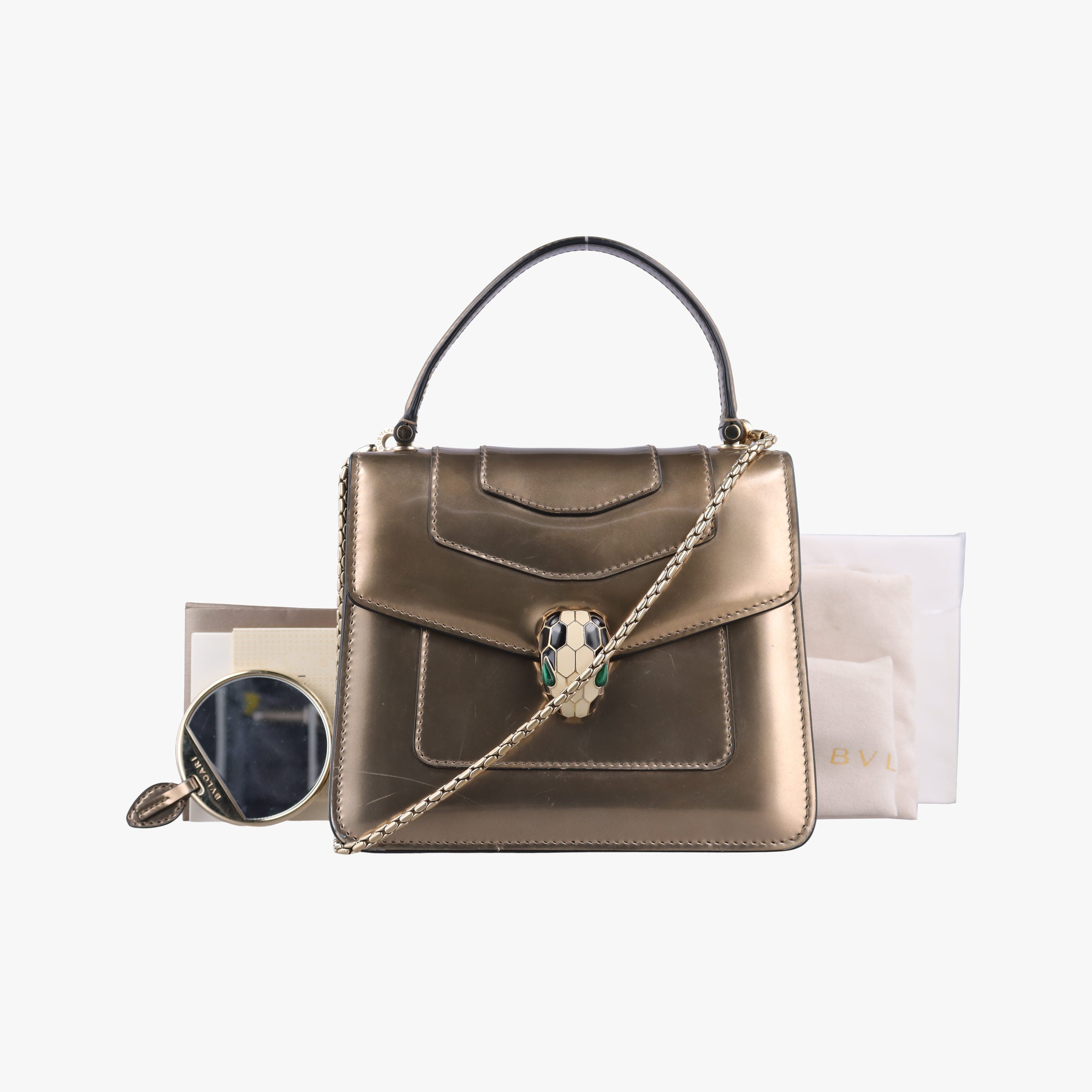 Pre-owned Bvlgari SERPENTI FOREVER Golden Enamel  shoulderbag | stylenewstar