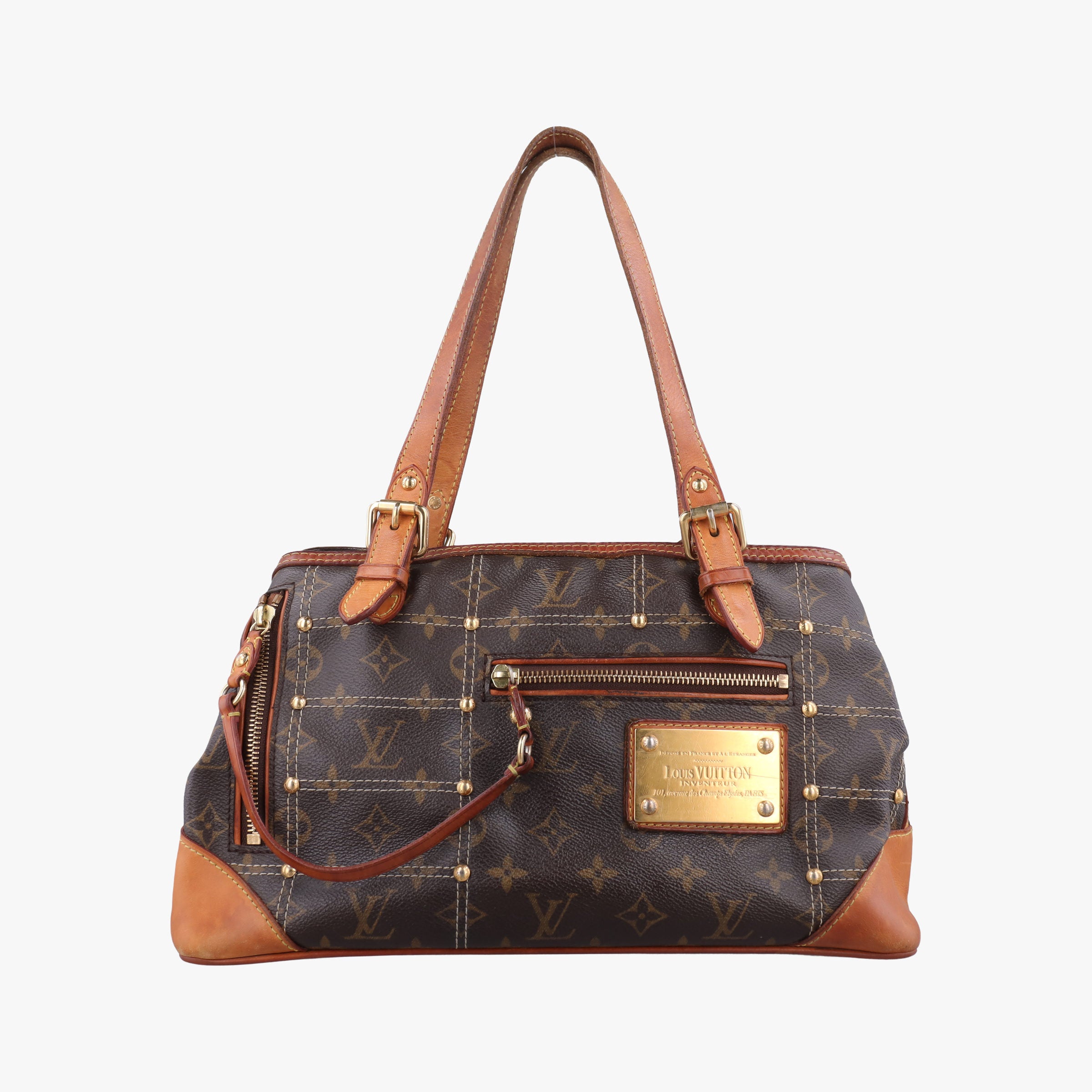 Secondhand Louis Vuitton Monogram Rivet Brown Monogram Canvas M40140 shoulderbag | stylenewstar