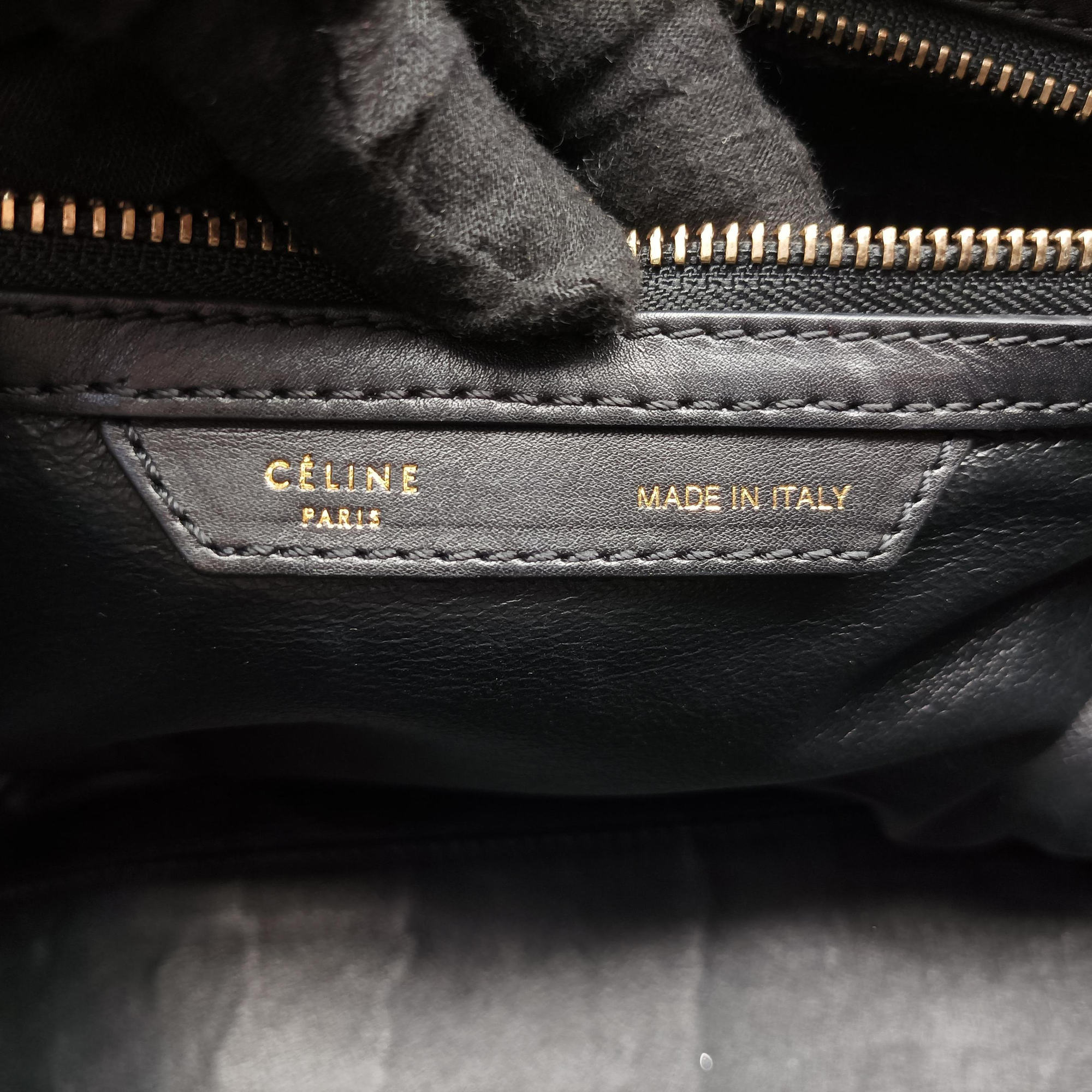 Pre-owned Celine Luggage Mini Shopper Green×black Leather  handbag | stylenewstar