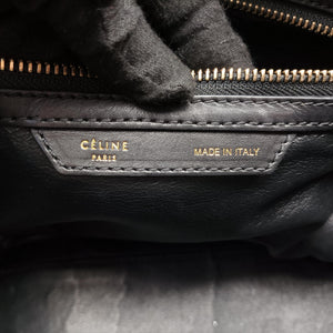 Pre-owned Celine Luggage Mini Shopper Green×black Leather  handbag | stylenewstar