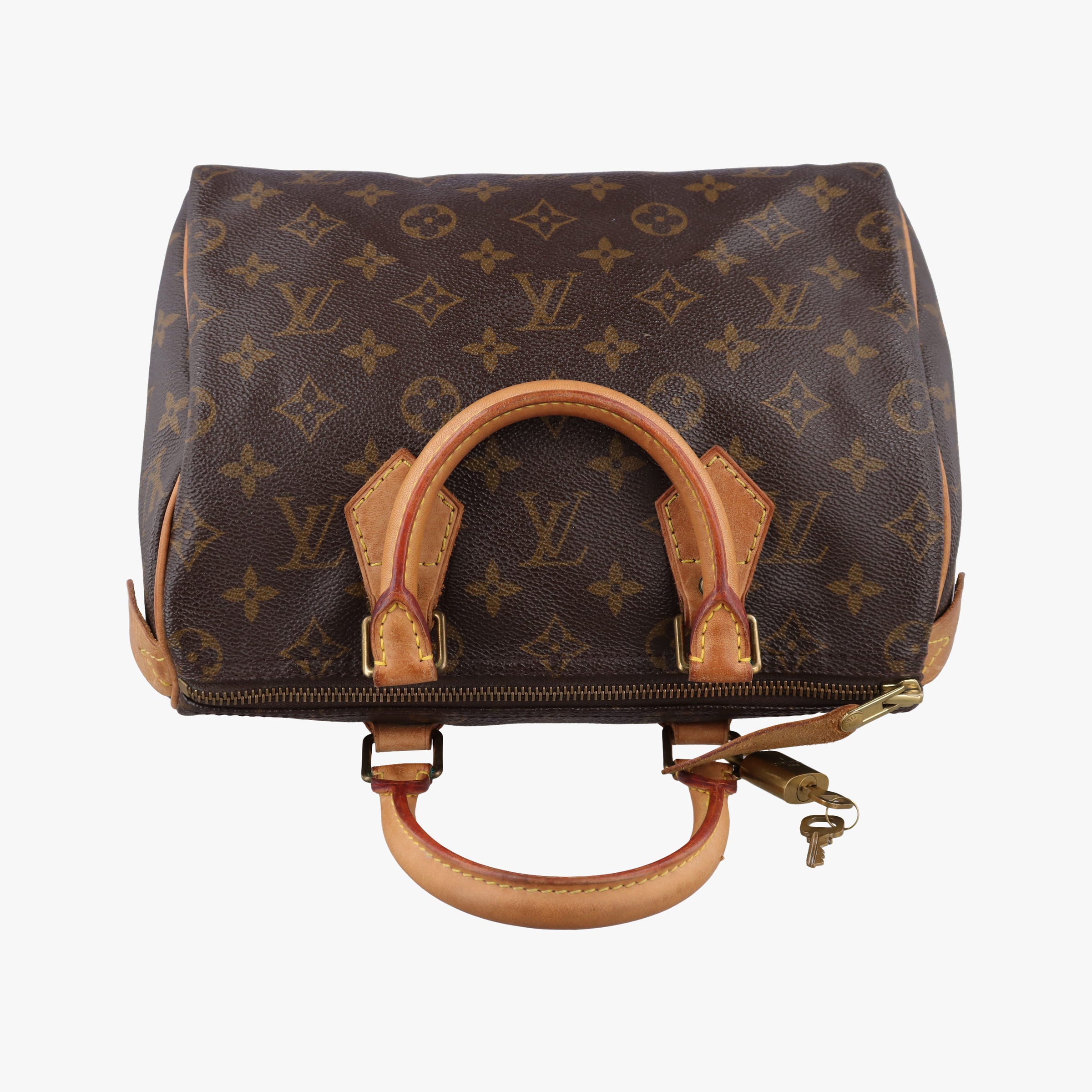 Pre-owned Louis Vuitton Speedy 25 BROWN Monogram Canvas M41528 handbag | stylenewstar